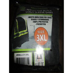 Forester Men's Class 1 Reflective Black Long Sleeve Safety T-Shirt 3XL